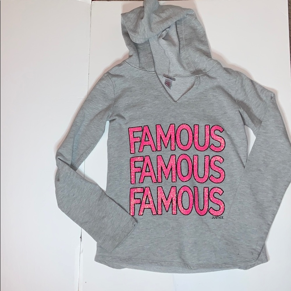 GIRLS Justice Graphic Hooded Pullover Sweater